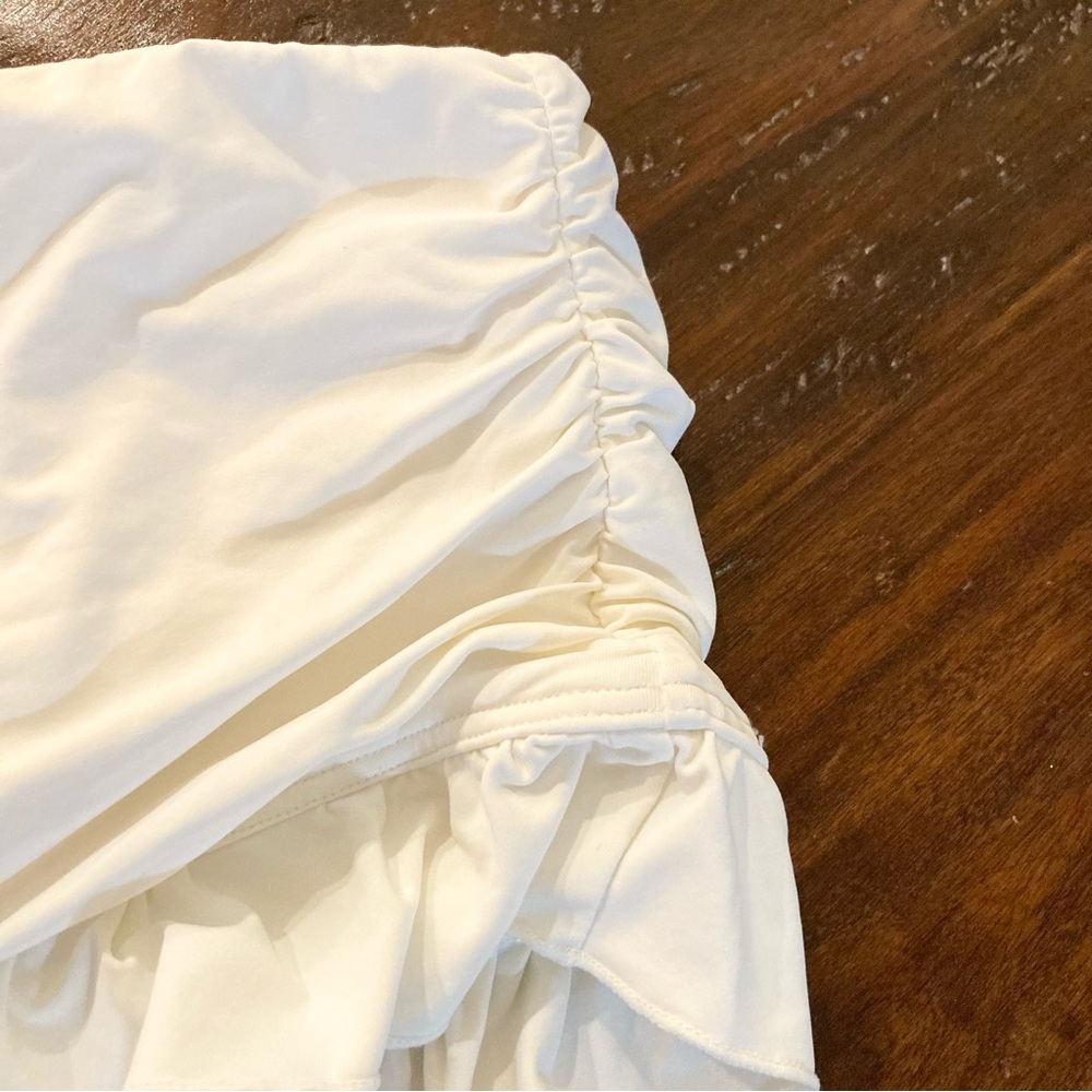 Coco Rave White Swim Ruffle Skirt Swim Bottom Size Small S - Picture 3 of 7